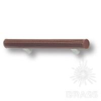 Ручка рейлинг Brass 7524.0128.021.176 коричневая кожа 128 мм