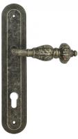 Дверная ручка Extreza "TESLA" (Тесла) 315 на планке PL05 CYL античное серебро F45