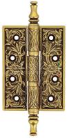 Дверная петля Extreza 6110 универсальная латунная 102x76x4 французское золото + коричневый