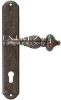 Дверная ручка Extreza "TESLA" (Тесла) 315 на планке PL01 CYL античное серебро F45