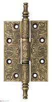 Дверная петля универсальная латунная с узором Venezia CRS011 102x76x4 матовая бронза