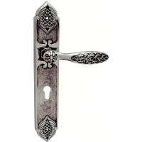 Дверная ручка на планке Class Shamira 1060/1010 Cyl  серебро патинированное