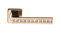 Дверная ручка на розетке Archie Sillur C-199 CRYSTAL золото/ кристаллы