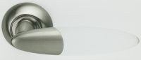 Дверная ручка на круглой розетке Archie S010 113 белый никель/матовый акрил