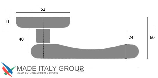 Дверная ручка на круглом основании Fratelli Cattini "UNICA" 7-CR полированный хром