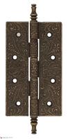 Дверная петля универсальная латунная с узором Venezia CRS012 152x89x4 античная бронза