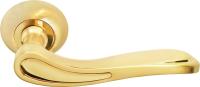 Дверная ручка на круглой розетке Morelli MH-26 матовое золото/золото