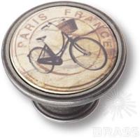 Ручка кнопка Brass 550PT84 велосипед, старое серебро