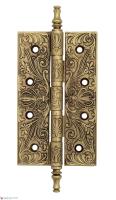 Дверная петля универсальная латунная с узором Venezia CRS012 152x89x4 французское золото +коричневый