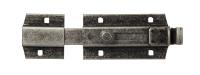 Задвижка 256FA15  дверная усиленная с отверстием для навесного замка ALDEGHI 150мм античное серебро