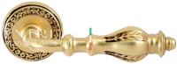 Дверная ручка Extreza "EVITA" (Эвита) 301 на розетке R06 французское золото + коричневый F59